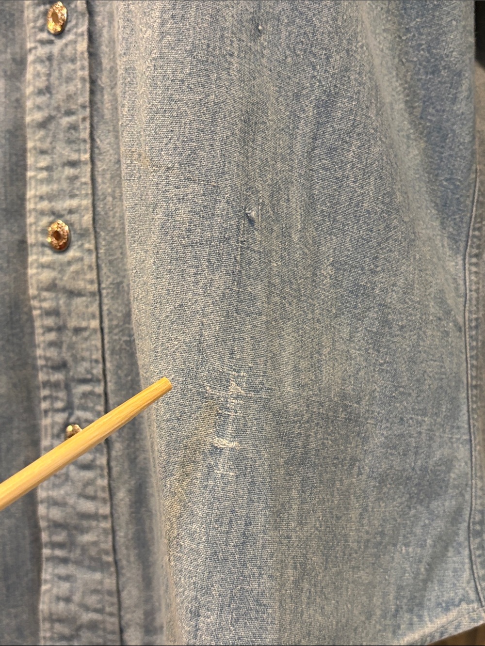 Vintage Ralph Lauren Western 80s Light Blue Denim Silver Snap Top size 8 *As-Is* - Picture 10 of 14